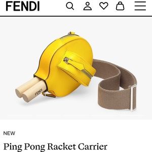 FENDI Table Tennis Paddles, Branded Balls, with Case and Fendi paper bag